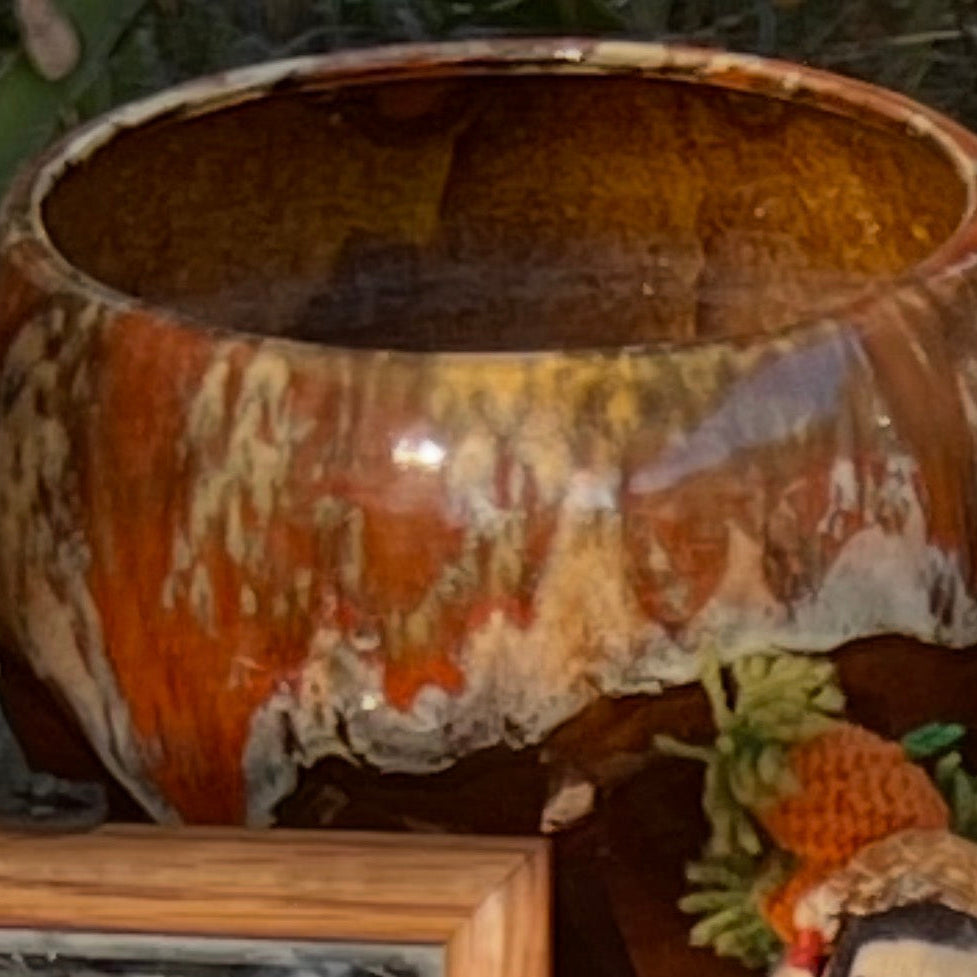 Drip Glazed Centerpiece Bowl