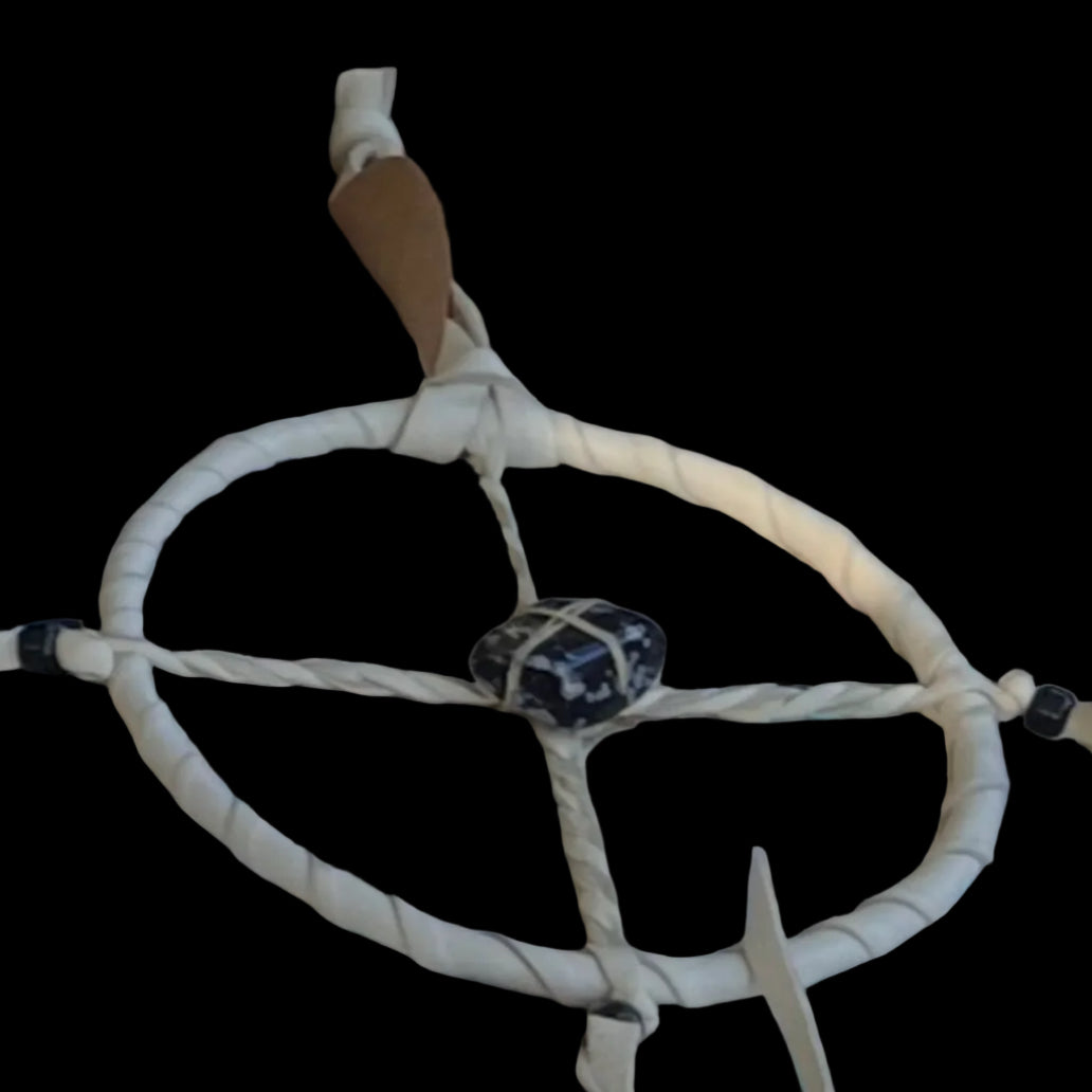 Native American Leather Wrapped Medicine Wheel