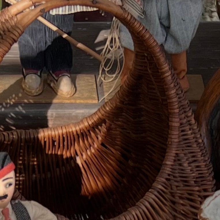 Mid-century hanging wicker egg basket 1960’s