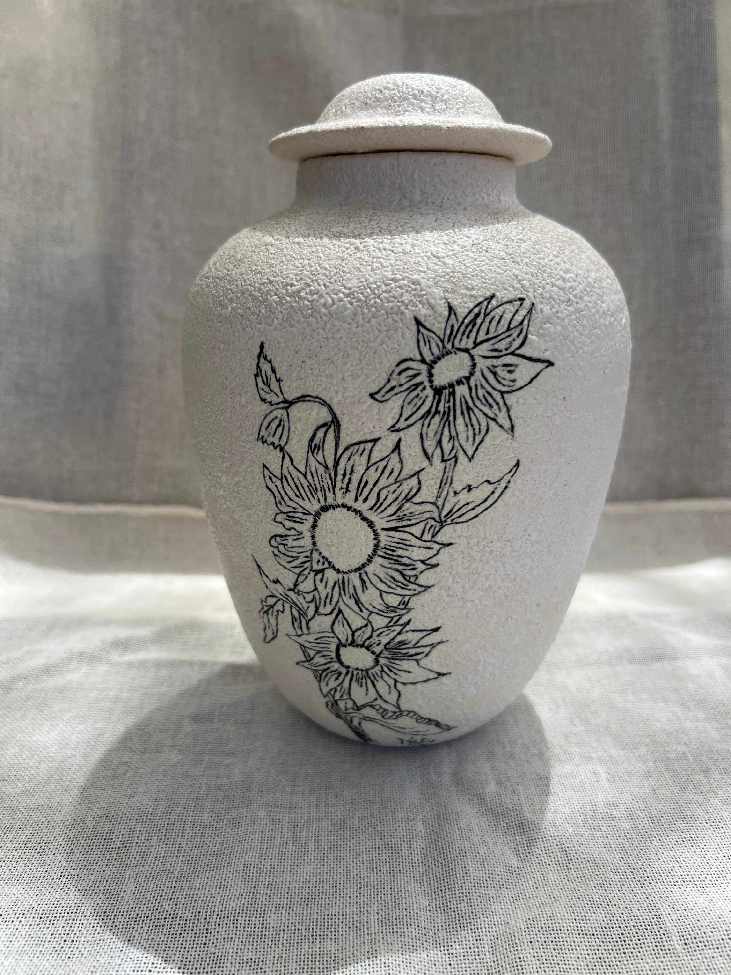 Cream Lidded Canister
