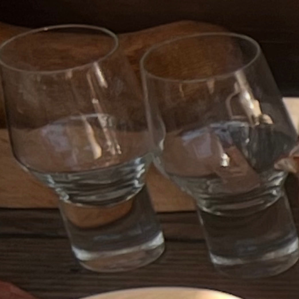 Mid-Century Modern Stemmed Tumbler Pair