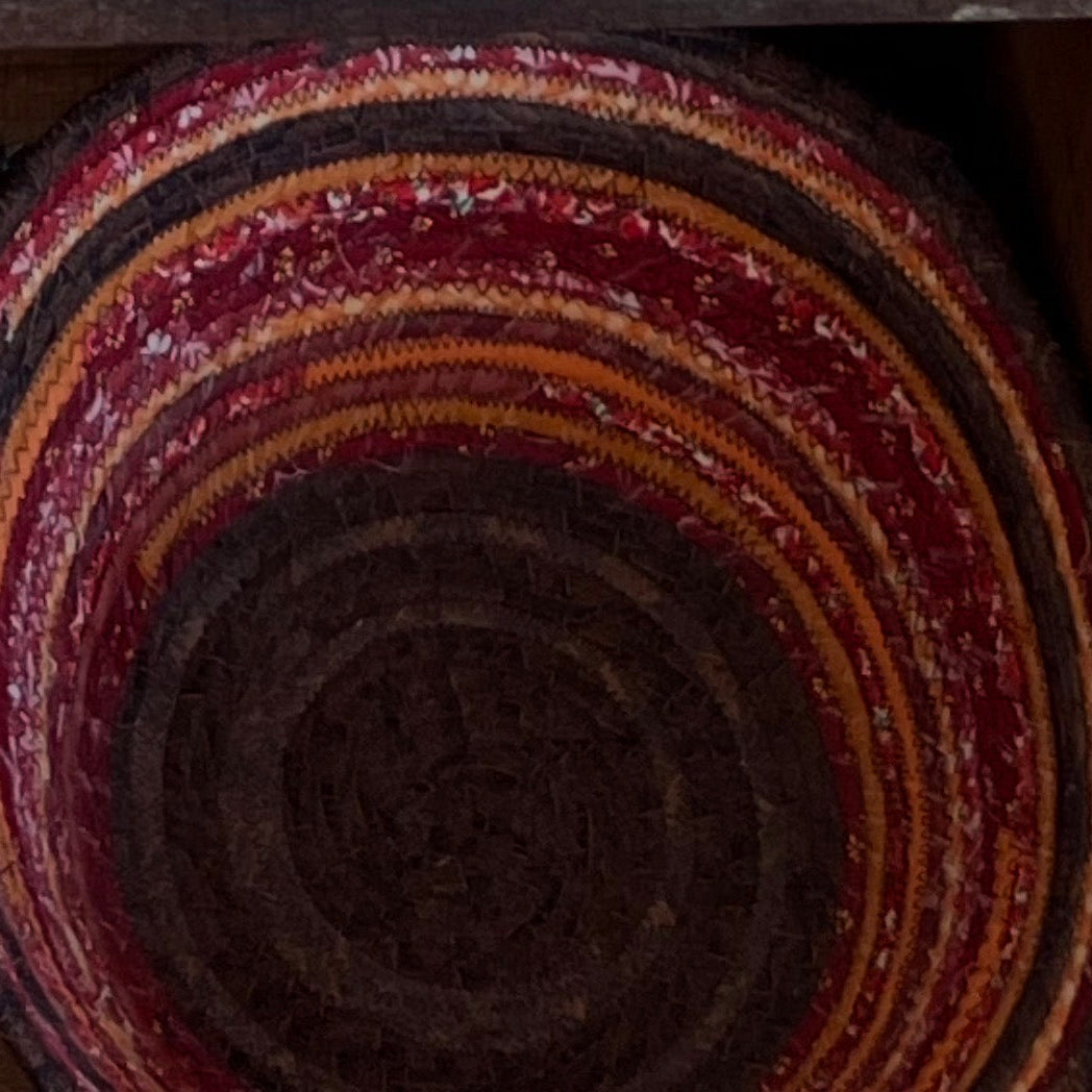 Amish/Mennonite handmade fabric coil basket