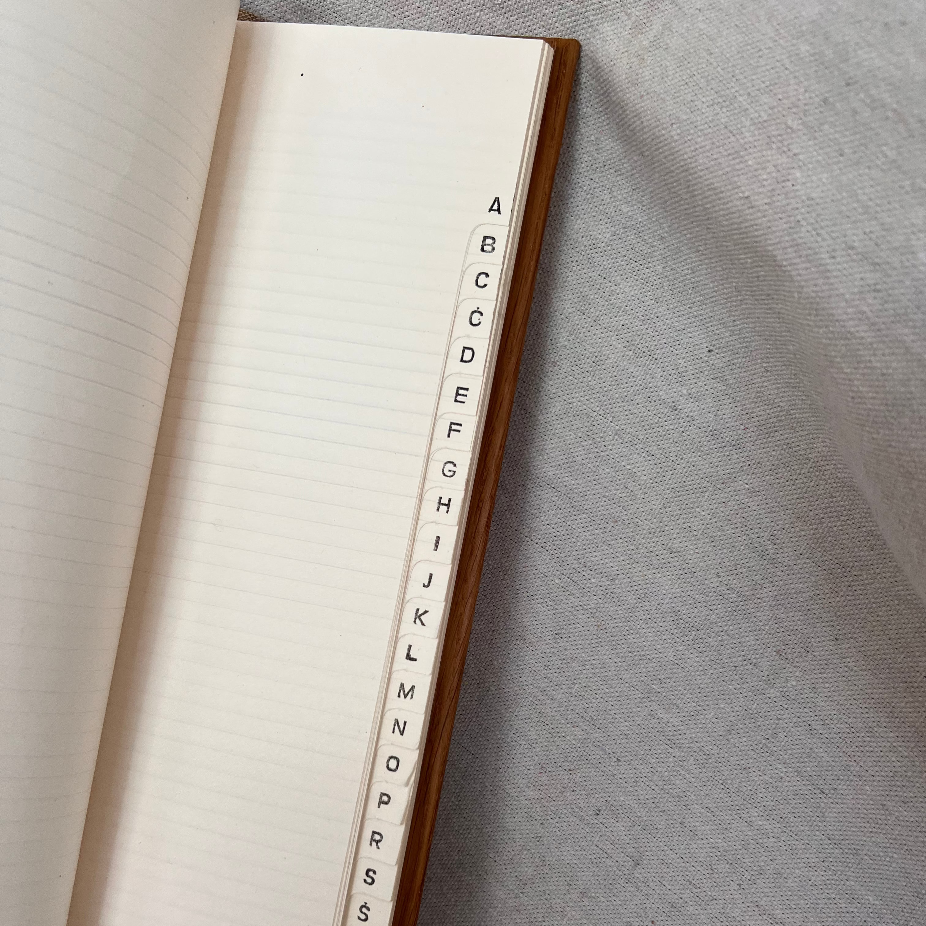 Vintage Wood Cover Address Book