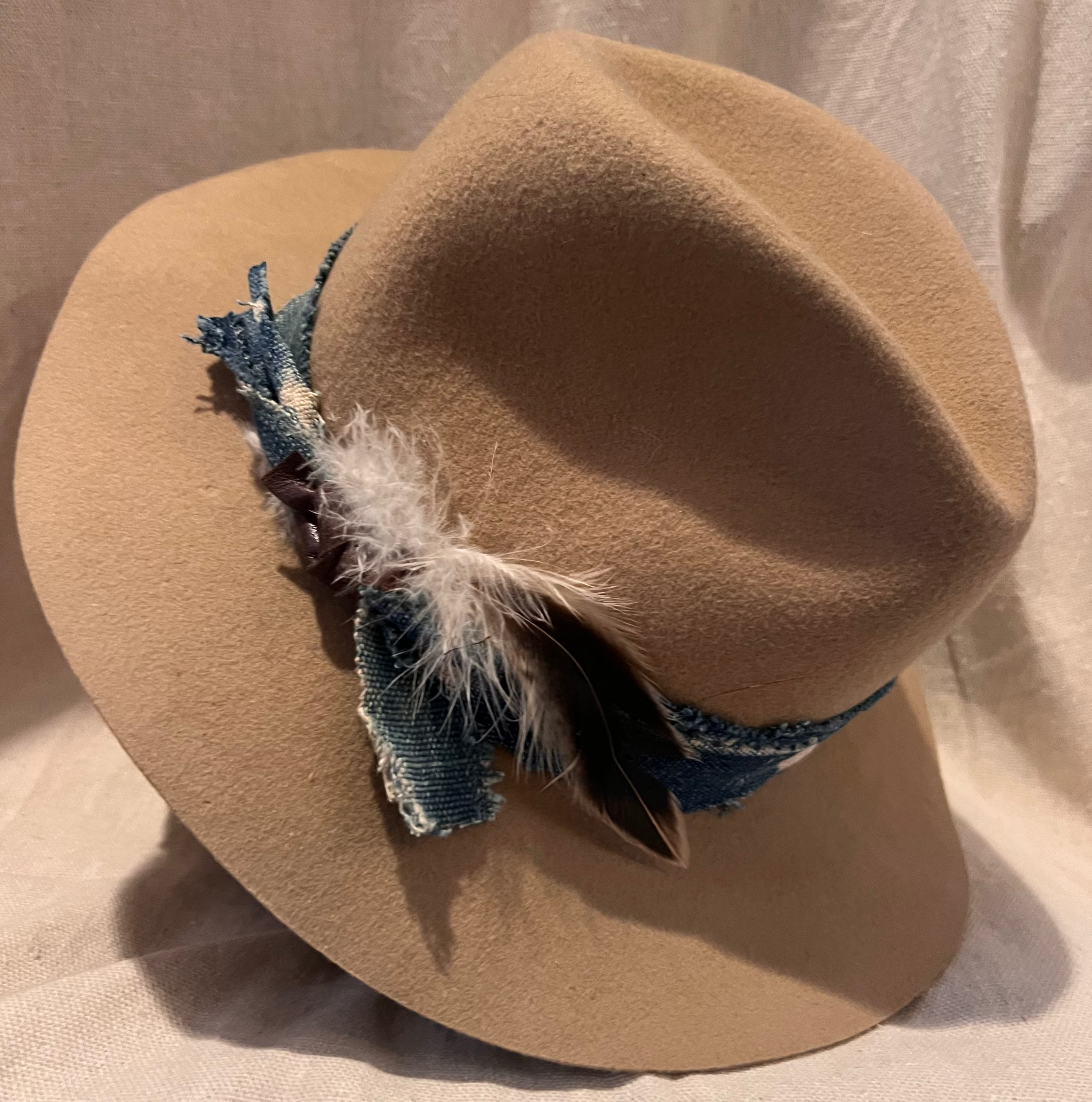 Repurposed Hat w/ Handmade Indigo Band