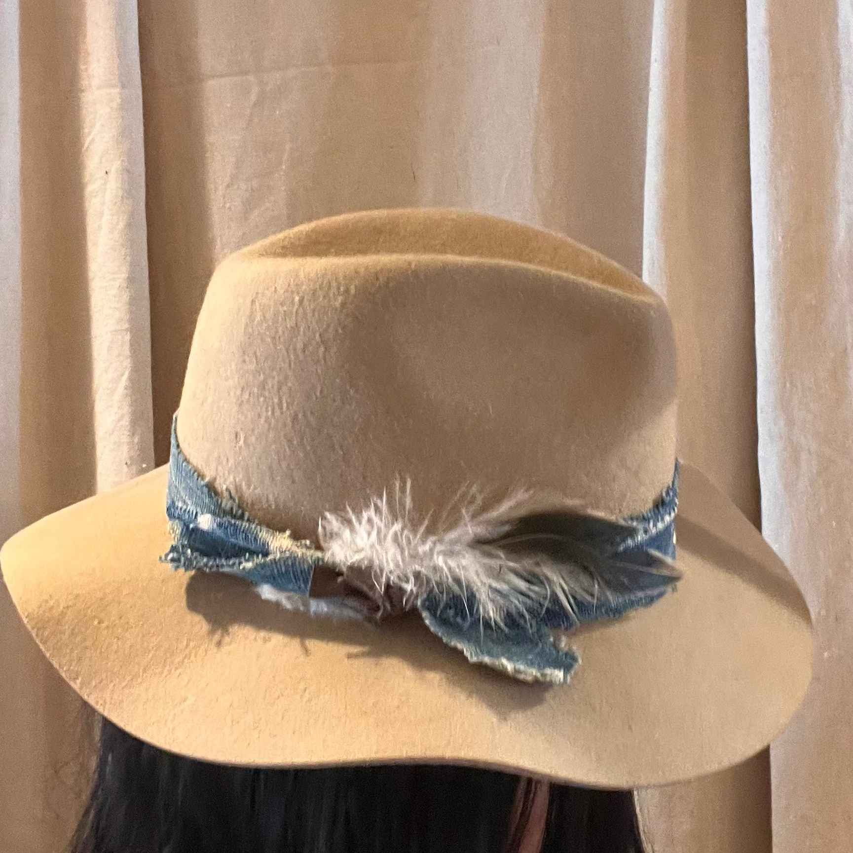 Repurposed Hat w/ Handmade Indigo Band