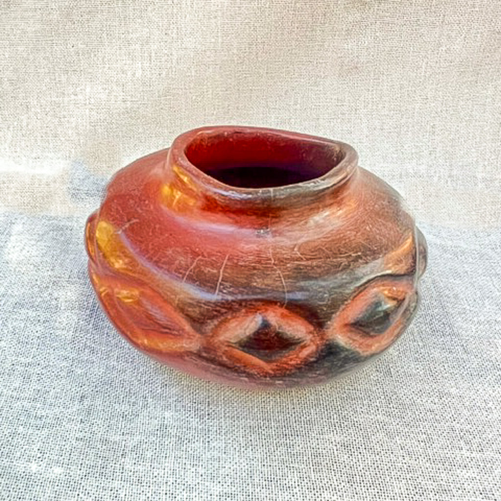 Vintage Raku Pottery Vessel – 1970s–80s signed studio pottery