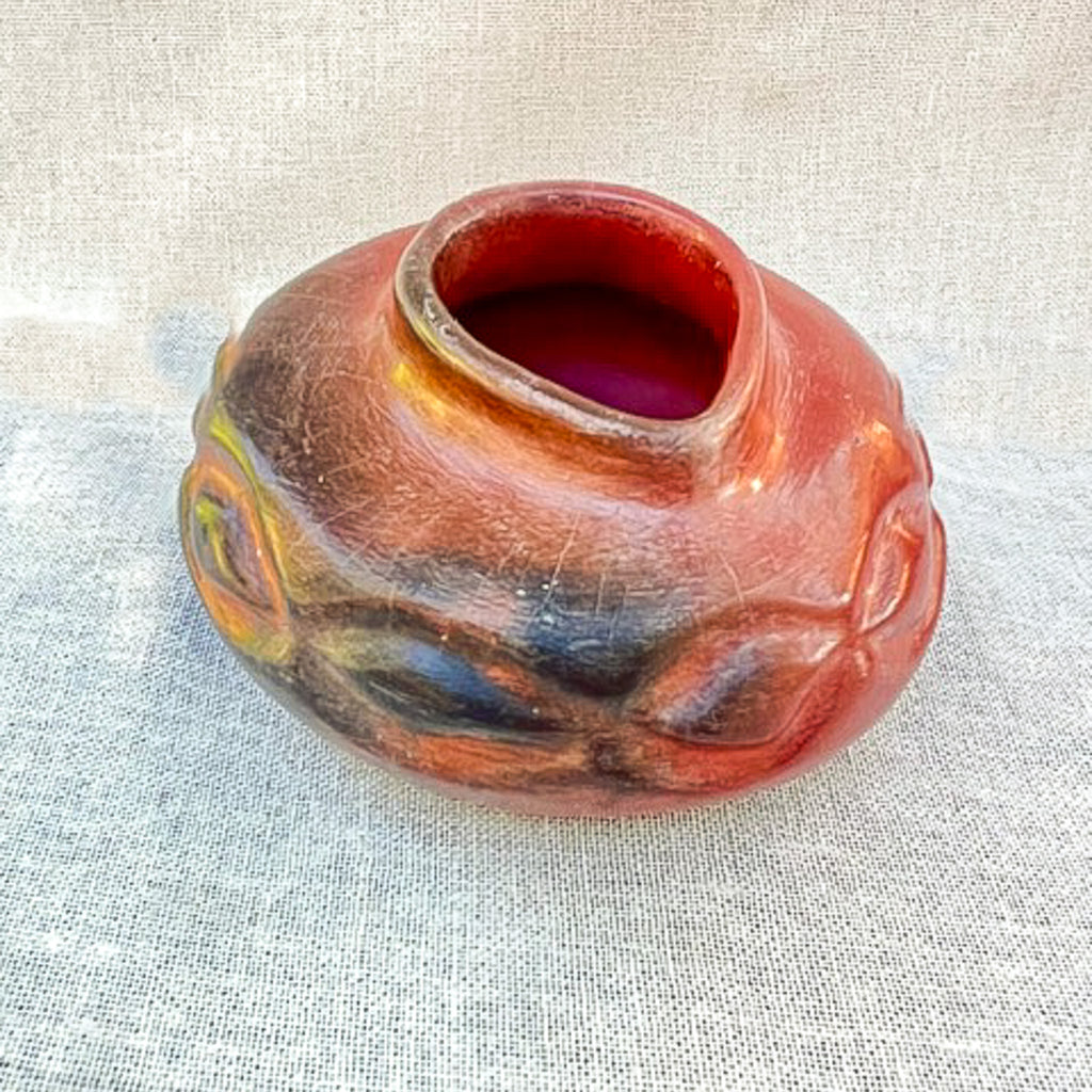 Vintage Raku Pottery Vessel – 1970s–80s signed studio pottery