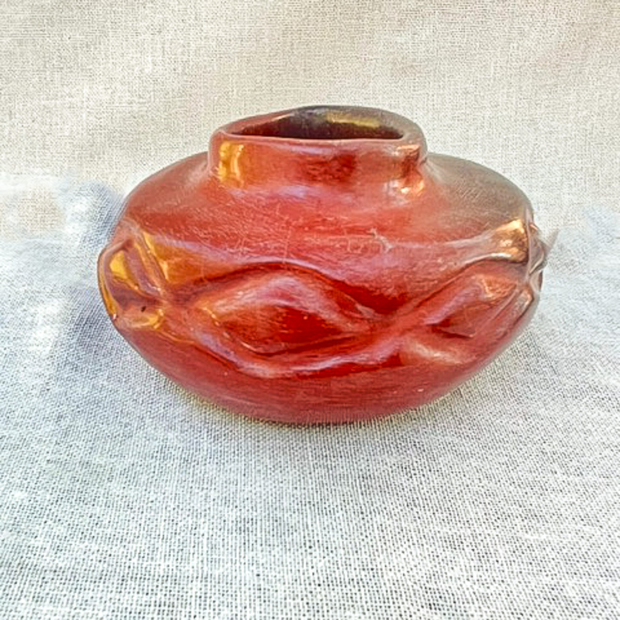Vintage Raku Pottery Vessel – 1970s–80s signed studio pottery