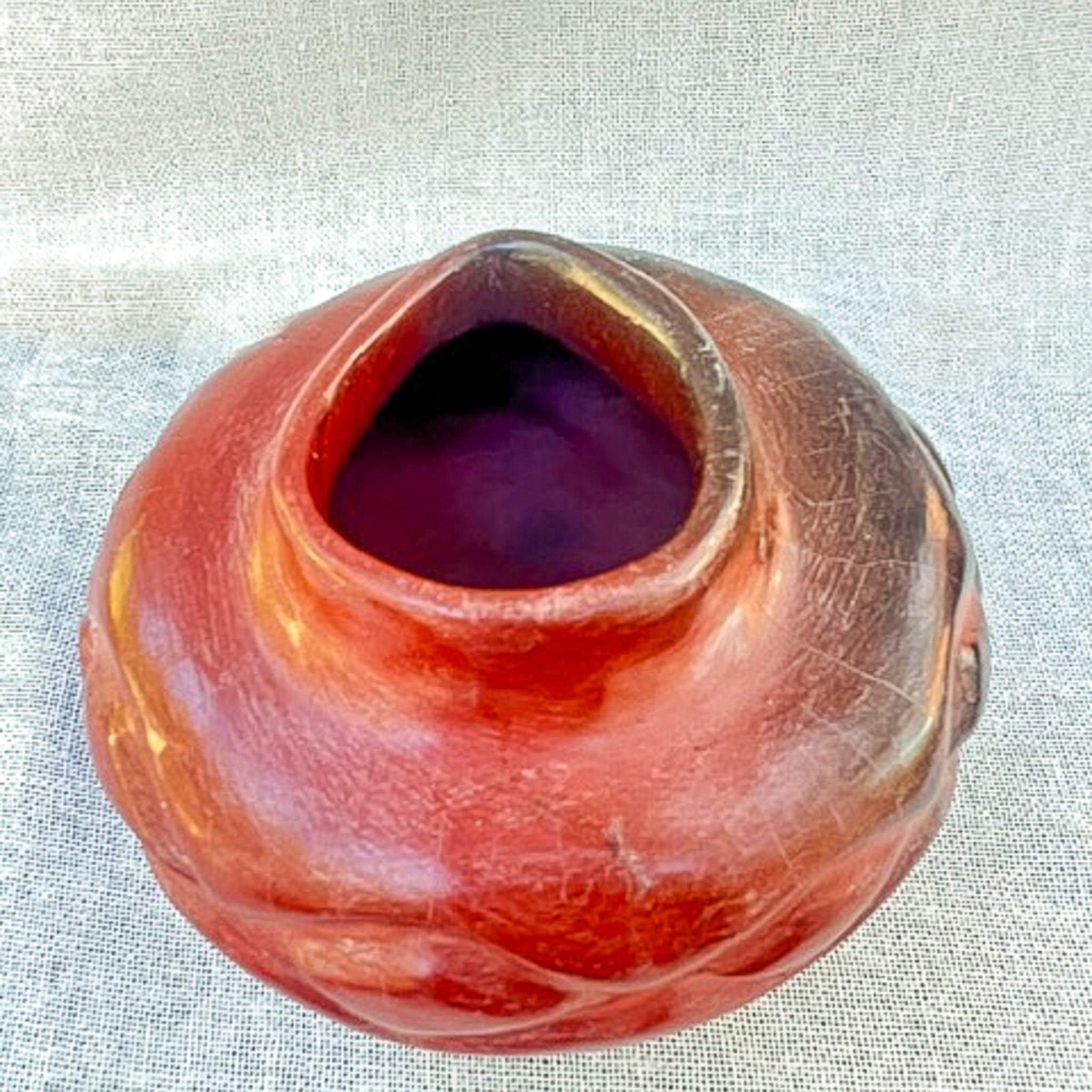 Vintage Raku Pottery Vessel – 1970s–80s signed studio pottery