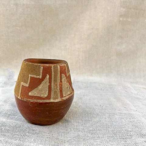Hand Painted 1960's Vintage Southwestern Studio Pottery Mini Vase
