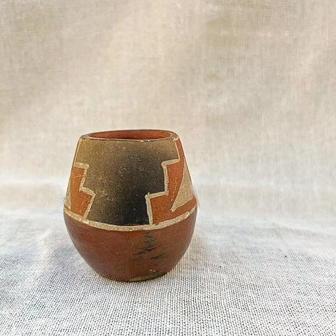 Hand Painted 1960's Vintage Southwestern Studio Pottery Mini Vase