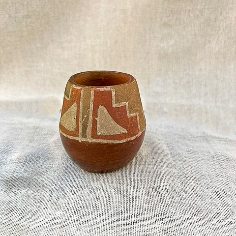 Hand Painted 1960's Vintage Southwestern Studio Pottery Mini Vase