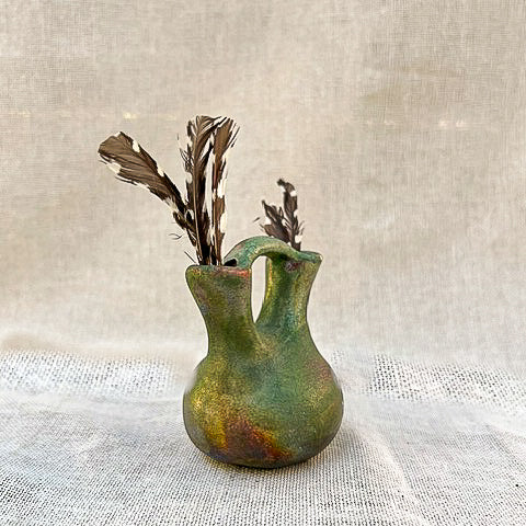 Vintage Mini Southwestern Wedding Vase – Hand Painted Ceramic Pottery