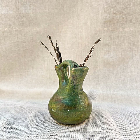 Vintage Mini Southwestern Wedding Vase – Hand Painted Ceramic Pottery