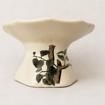 Vintage Genuine Coorsite Ceramic Porcelain Bird Pedestal Dish