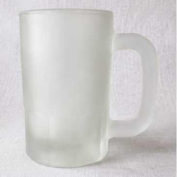 Vintage Frosted Glass Beer Mug Set of 4
