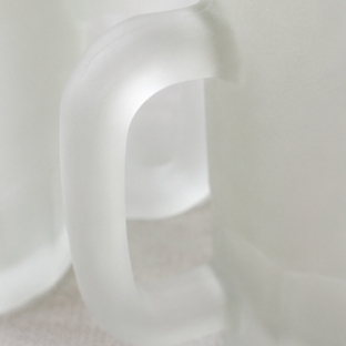 Vintage Frosted Glass Beer Mug Set of 4
