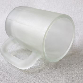 Vintage Frosted Glass Beer Mug Set of 4