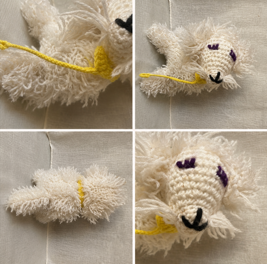 Vintage Folk Art Yarn Plush Doggie