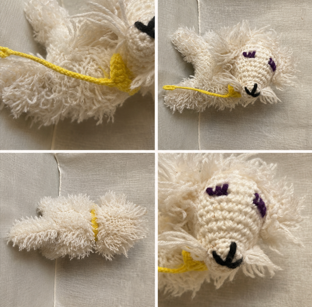 Vintage Folk Art Yarn Plush Doggie