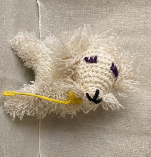 Vintage Folk Art Yarn Plush Doggie