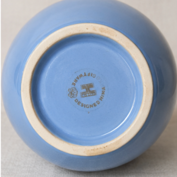 Vintage Hutschenreuther Italy Blue Ceramic Vase