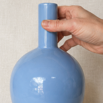 Vintage Hutschenreuther Italy Blue Ceramic Vase