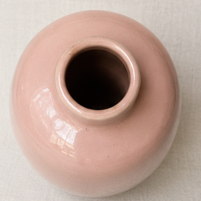 Blush Pink Mid Century Porcelain Vase
