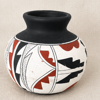 Vintage Hand-Painted Southwest Pottery Vase