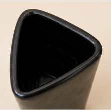 Vintage Matte Black Figural Art Vase