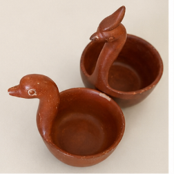 Vintage handcrafted terracotta bird nesting bowls
