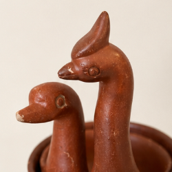 Vintage handcrafted terracotta bird nesting bowls