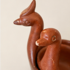 Vintage handcrafted terracotta bird nesting bowls