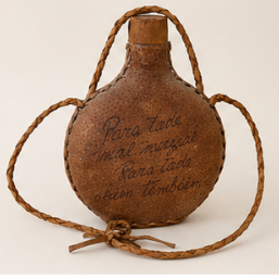 Vintage Mexican Leather-Wrapped Mezcal Canteen / Bota Flask