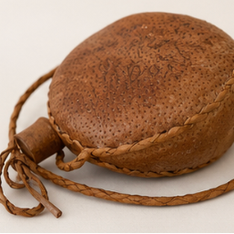Vintage Mexican Leather-Wrapped Mezcal Canteen / Bota Flask