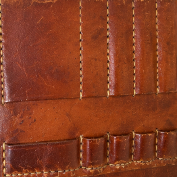 Vintage WWII Military Leather Field Map Case Surveyor Dispatch Pouch w/ Document Window