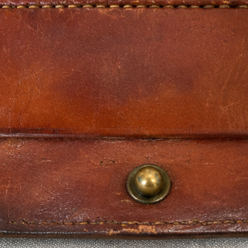 Vintage WWII Military Leather Field Map Case Surveyor Dispatch Pouch w/ Document Window