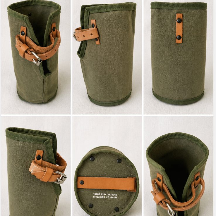 Vintage U.S. Military Olive Drab Canvas Utility Pouch – ESTEX MFG. Co. Field Equipment Carrier – 1980s