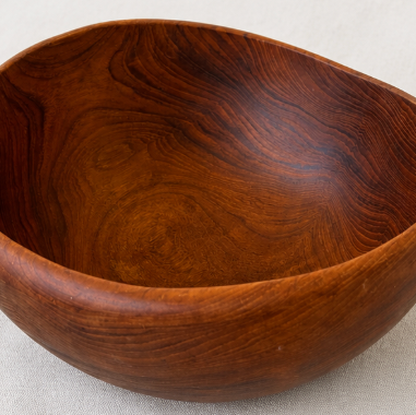 Vintage Finnish Genuine Wood Bowl – Mid Century Scandinavian Hand-Carved Decorative Serving Bowl