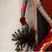 Vintage Handwoven Tribal Textile Crossbody Bag – Artisan Boho Shoulder Purse with Tassels & Coin Details